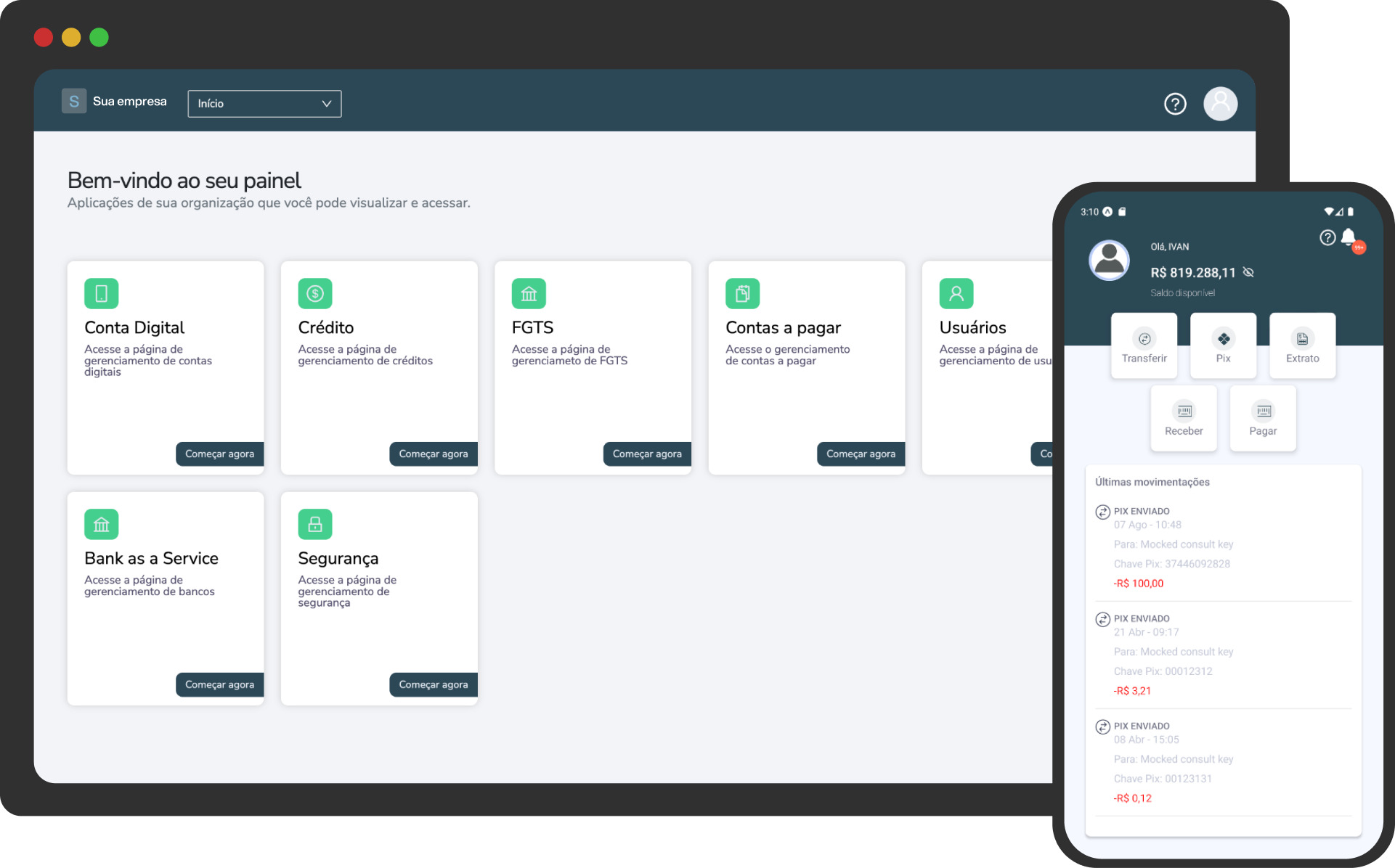 Finfy Platform - Dashboard e App Mobile